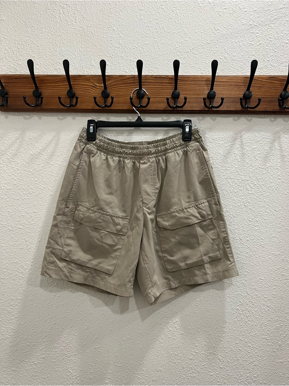Men's Casual Cargo Shorts in Khaki - Elastic Waist